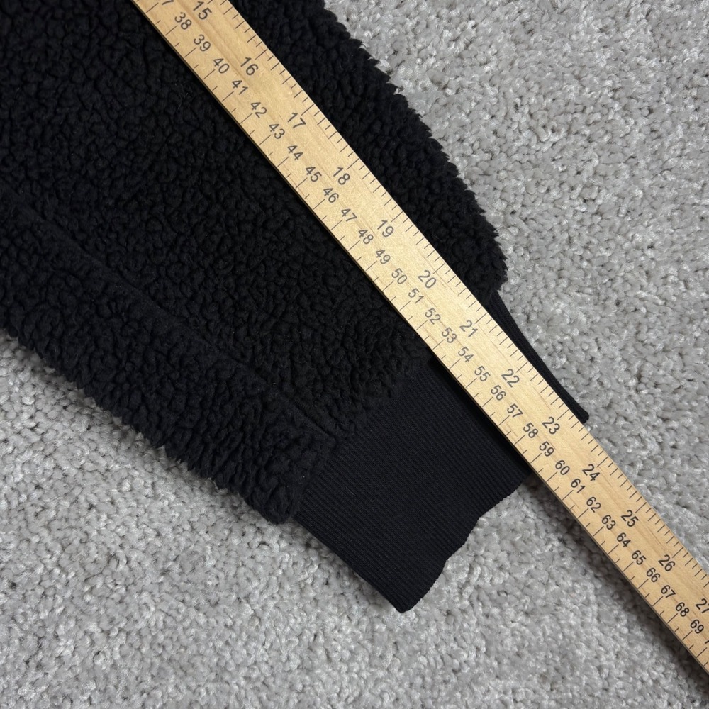 Calvin Klein Black Teddy Fleece Full Zip Jacket Sherpa Cozy Lounge Size L - Picture 8 of 9